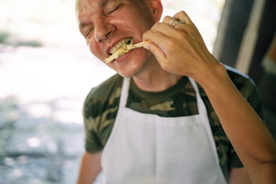 Man Eating Food