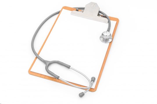 Stethoscope on patient information
